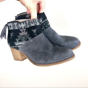 TOMS Boho Blue & Grey Booties